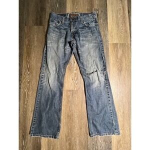 Levis 527 Low Boot Cut Jeans Mens 30x30 Blue Good Distressed Denim 100% Cotton